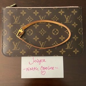 Louis Vuitton Neverfull Pouch MM Size Monogram & Rose Ballerine! 💖